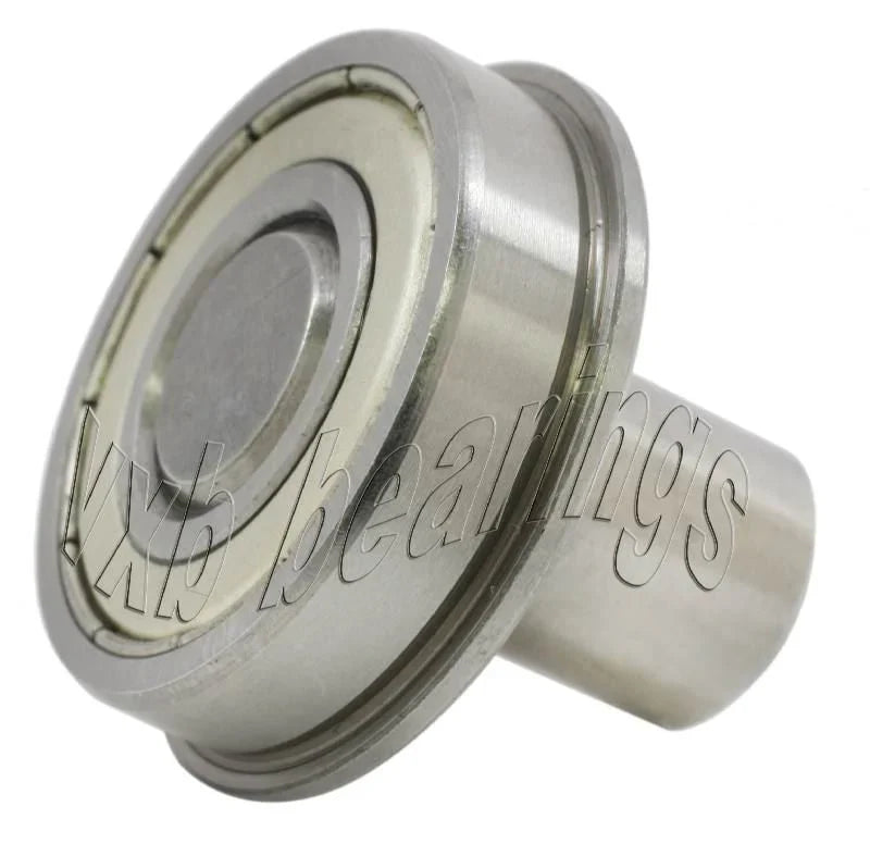 1 1/8 Inch Flanged Bearing with 1/2 Diameter Integrated 1 1/4 Axle - VXB Ball Bearings