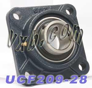 1 3/4 Bearing UCF-209-28 + Square Flanged Housing Mounted Bearings - VXB Ball Bearings