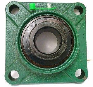 1 3/8" Bearing UCF207-22 Black Oxide Plated Insert Bearing + Square Flanged Housing Mounted Bearings - VXB Ball Bearings