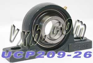 1 5/8 Bearing UCP-209-26 + Pillow Block Cast Housing Mounted Bearings - VXB Ball Bearings