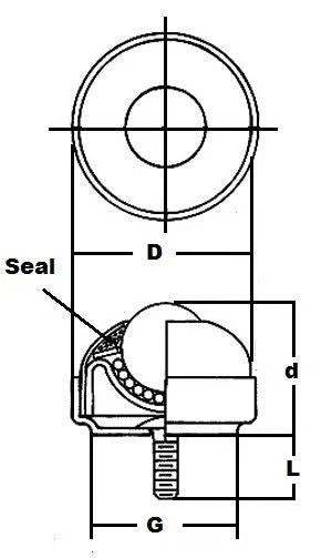 1 Stud Type Ball transfer SBT-1 CS 5/16 inch Threaded Stem Bearings - VXB Ball Bearings