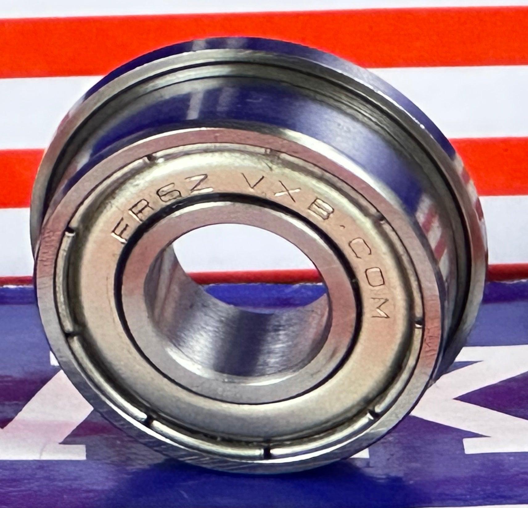 10 Flanged Shielded Bearing FR6ZZ 3/8x7/8x9/32 inch Bearings - VXB Ball Bearings