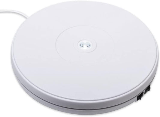 10 Inches Electric Turntable Motorized Rotating Display Stand 20Lb max Loading White - VXB Ball Bearings
