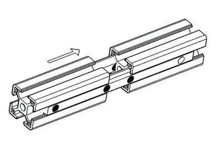 100mm Long 2020 Aluminum Profile Extension Connector Bracket Fastener M5 Screw - VXB Ball Bearings