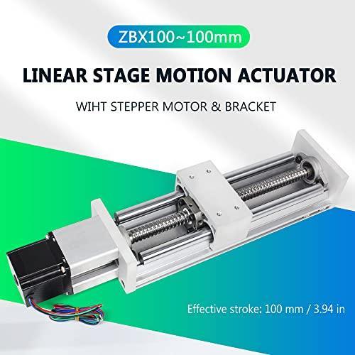 100mm Stroke CNC Linear Stage Motion Actuator, Double Optical Axis X Y Z Axis Linear Slide Rail Aluminum Alloy Cross Sliding Table SBR16 Linear Rail Guide SFU1605 Ballscrew for CNC - VXB Ball Bearings