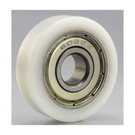 10mm Bore Bearing with 36mm White Plastic Tire 10x36x10.5mm - VXB Ball Bearings
