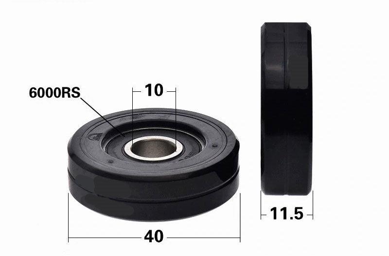 10x40x11.5mm Polyurethane Pulley Wheel Roller Bearing √¢‚Ç¨‚Äπwith Black Tire 40mm Soft Low Noise - VXB Ball Bearings