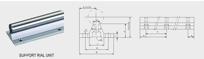 12mm 55 Rail Guideway System Linear Motion - VXB Ball Bearings