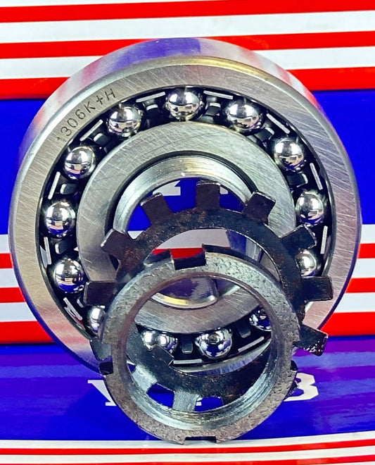1306K+H Tapered Self Aligning Bearing with Adapter Sleeve 25x72x19 - VXB Ball Bearings