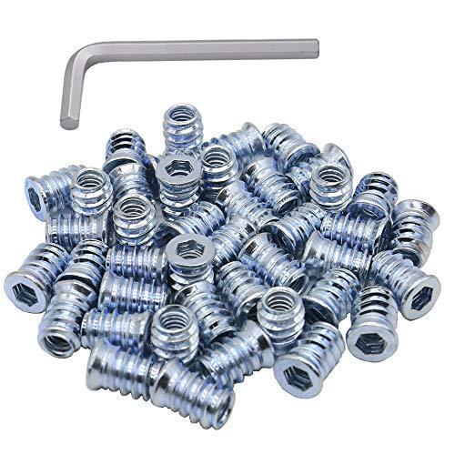 1/4-20 Threaded Insert for Wood Hex Drive Threaded Wood Inserts 1/4 Wood Nuts 40 Pieces - VXB Ball Bearings