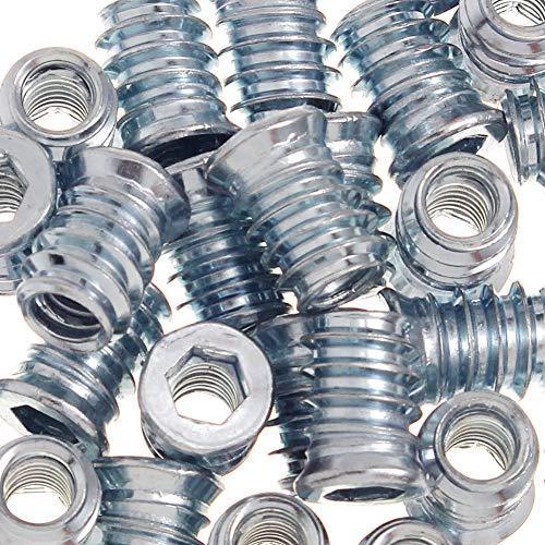 1/4-20 Threaded Insert for Wood Hex Drive Threaded Wood Inserts 1/4 Wood Nuts 40 Pieces - VXB Ball Bearings