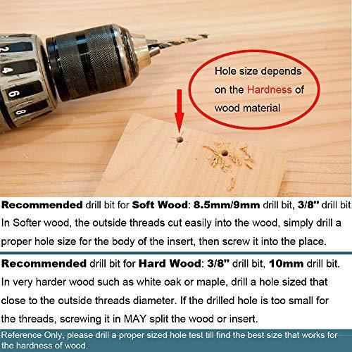 1/4-20 Threaded Insert for Wood Hex Drive Threaded Wood Inserts 1/4 Wood Nuts 40 Pieces - VXB Ball Bearings