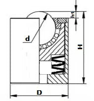 154 lbs Load Capacity Cylinder Spring Ball Transfer Bearing Unit - VXB Ball Bearings