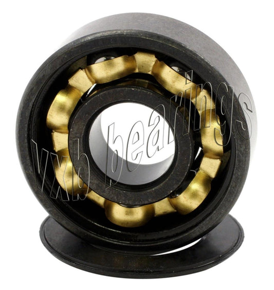 16 Roller Skate Black Bearings with Bronze Cage and Black Seals 8x22x7 mm - VXB Ball Bearings