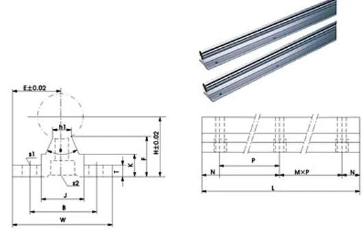 16mm 55 Rail Guideway System Linear Motion - VXB Ball Bearings