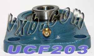 17mm Bearing UCF203 + Square Flanged Cast Housing Mounted Bearings - VXB Ball Bearings