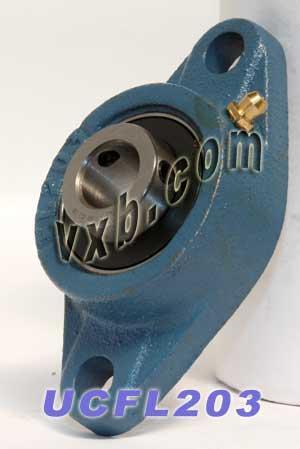 17mm Bearing UCFL203 + 2 Bolts Flanged Cast Housing Mounted Bearings - VXB Ball Bearings