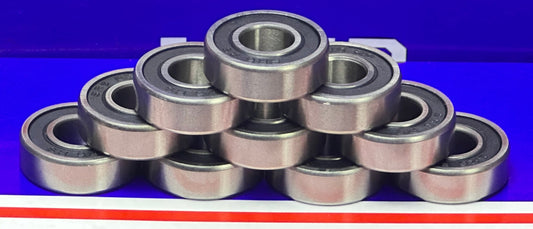 10 Stainless Steel Bearing SR6-2RS Sealed 3/8x7/8x9/32 inch Bearings