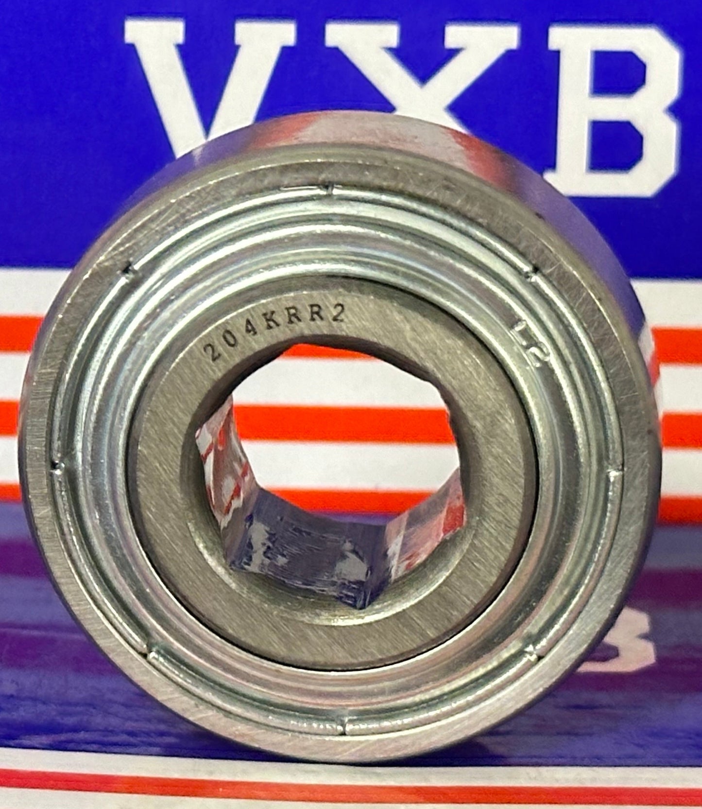 204KRR2 Agricultural Machinery bearing with Two Single lip Seals and Hex bore