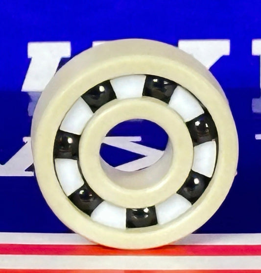 PEEK 608 Ball Bearing PTFE cage Si3N4 Ceramic Balls 8x22x7