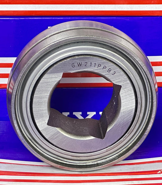 GW211PP3 Agriculture Heavy Duty Disc HarrowBearing, Square Bore, NON-Relubricable, Two Triple Lip Seals 1-1/2"  Bore Bearing