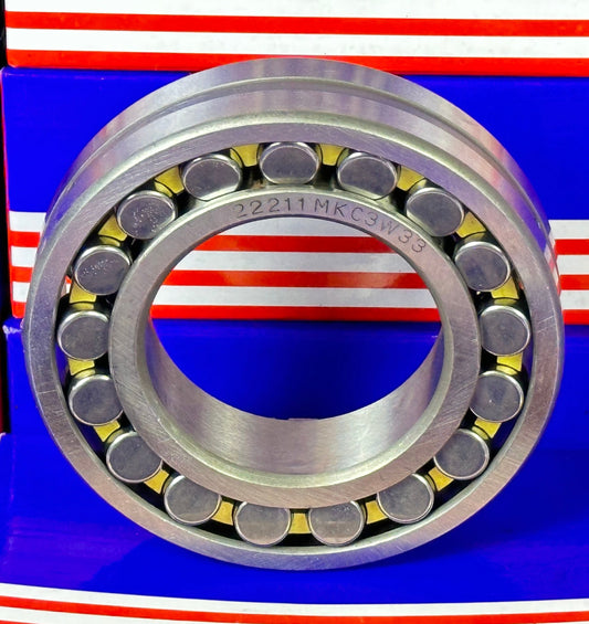 22211MKC3W33 Spherical Roller Bearing 55x100x25 with Tapered Bore