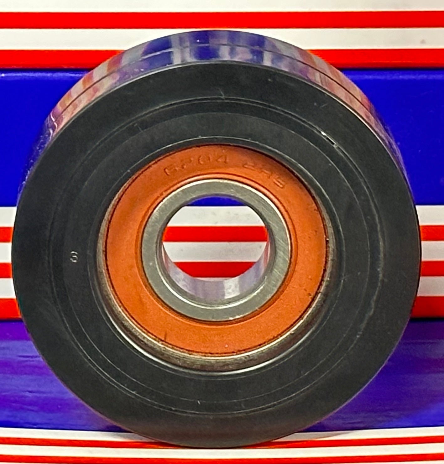 20x75x24mm Polyurethane Wheel Roller Bearing with Black Tire Sliding Guide