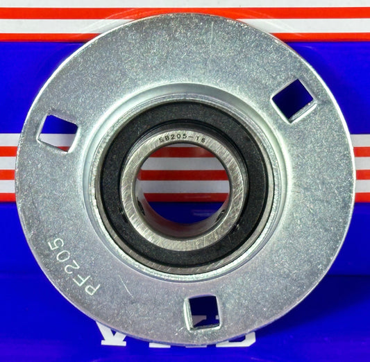 1"inch Bore Mounted Bearing SBPF205-16 + Pressed Steel 3-Bolt Flanged Housing