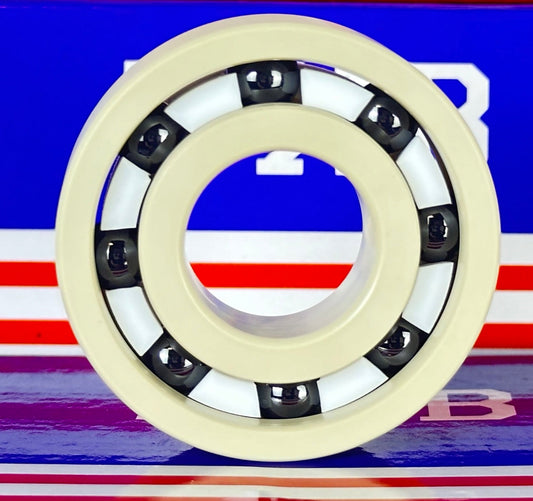 PEEK 6204 Ball Bearing PTFE cage Si3N4 Ceramic Balls 20x47x14