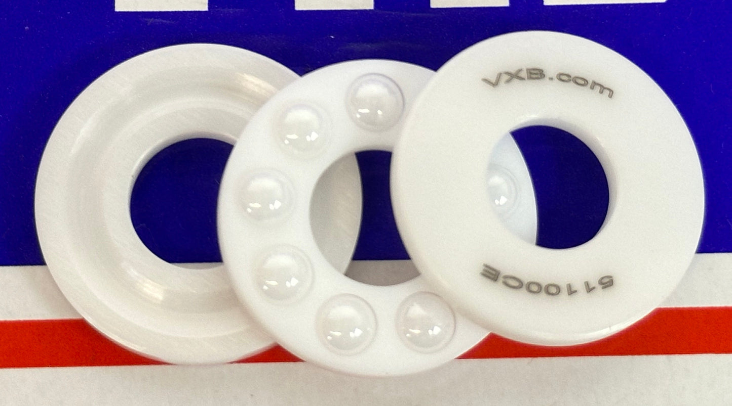 Full Ceramic 51100 ZrO2-Zro2 Thrust Ball Bearing 10x24x9mm