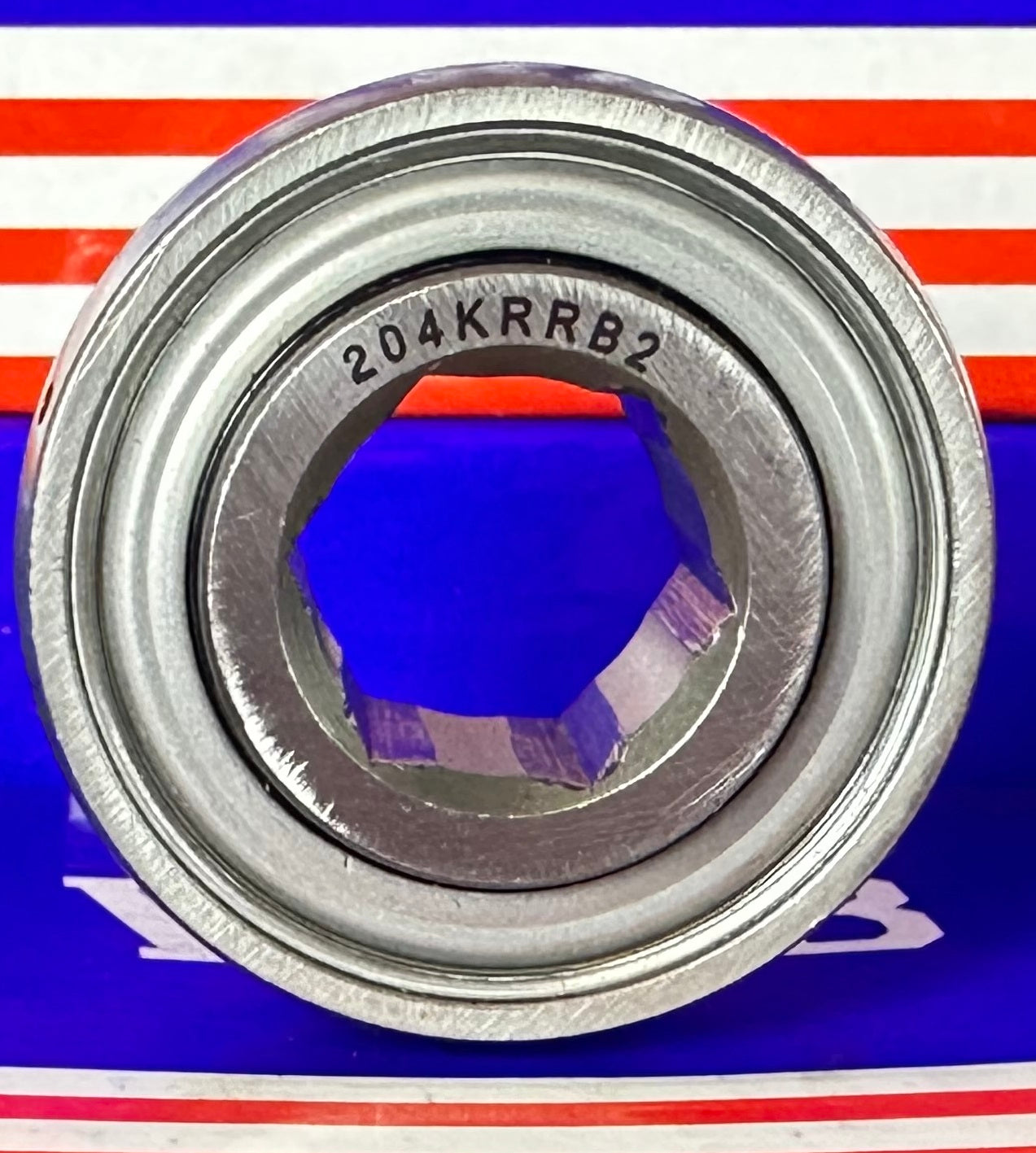 204KRRB2 Agricultural Machinery bearing with Two Single lip Seals and Hex bore
