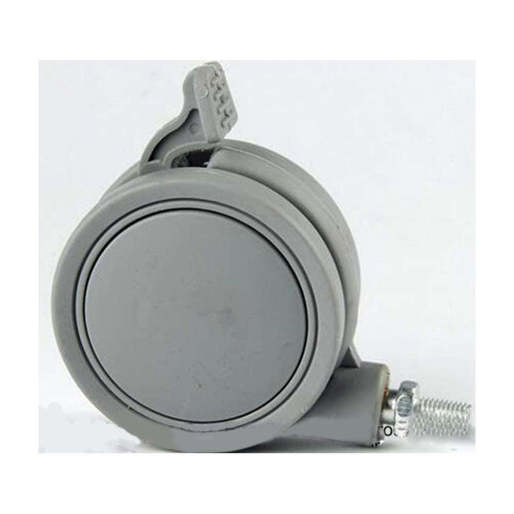 2.5" Inch Gray Twin Wheels Swivel Caster with Brakes and M8 Threaded swivel stem- Pack of 10 - VXB Ball Bearings