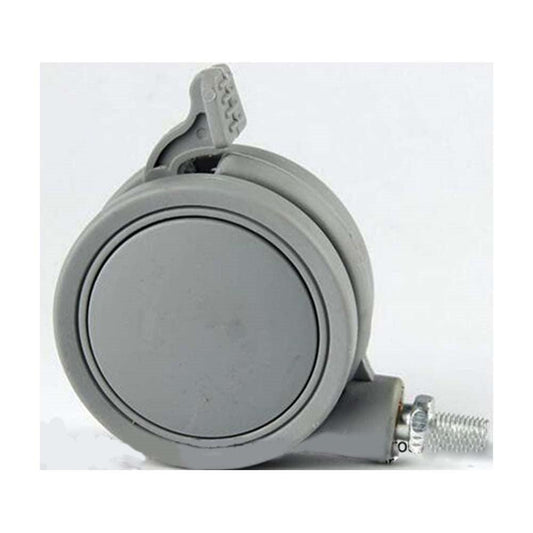 2.5" Inch Gray Twin Wheels Swivel Caster with Brakes and M8 Threaded swivel stem- Pack of 10 - VXB Ball Bearings