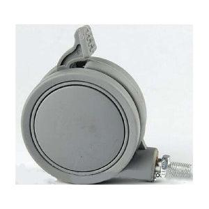 2.5" Inch Gray Twin Wheels Swivel Caster with Brakes and M8 Threaded swivel stem- Pack of 10 - VXB Ball Bearings