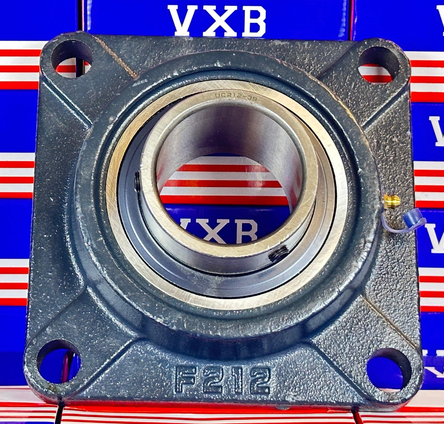 2 7/16 Inch Bearing UCF212-39 + 4 Bolts Flanged Housing Mounted - VXB Ball Bearings