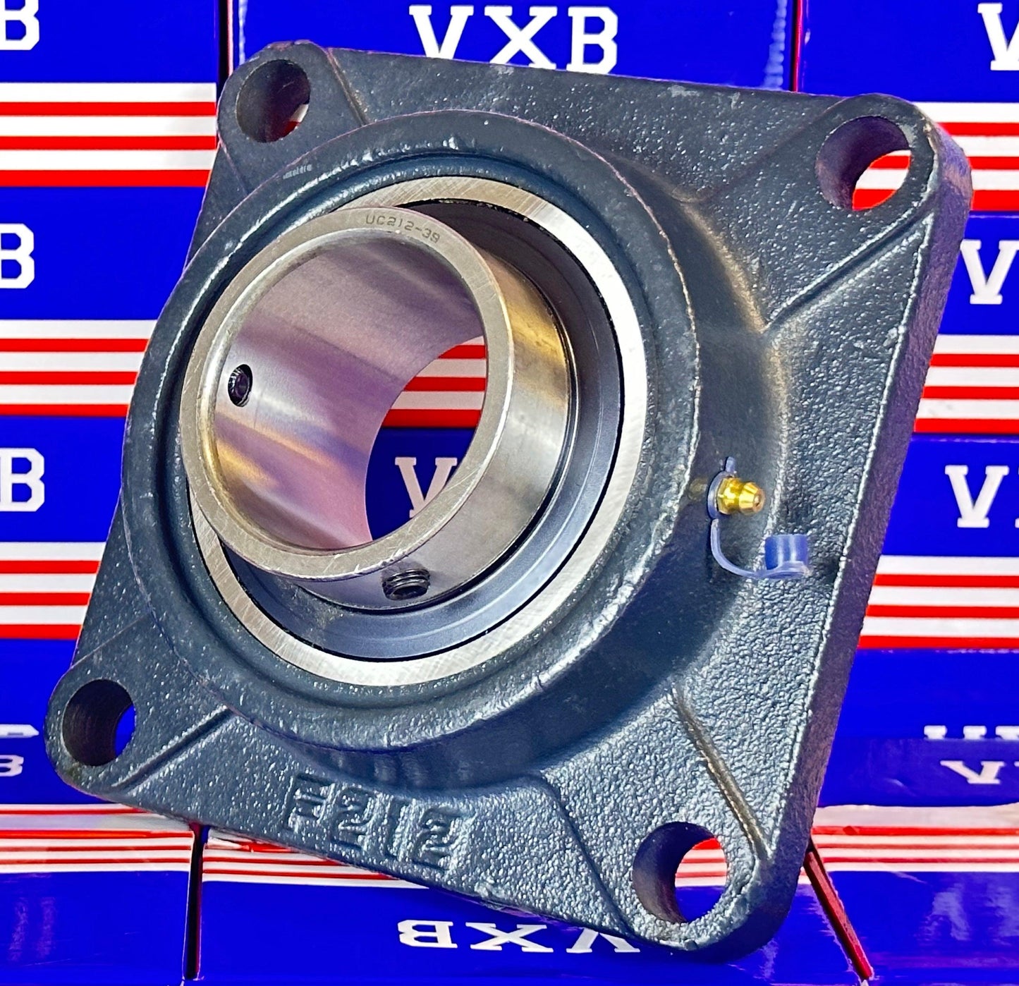 2 7/16 Inch Bearing UCF212-39 + 4 Bolts Flanged Housing Mounted - VXB Ball Bearings