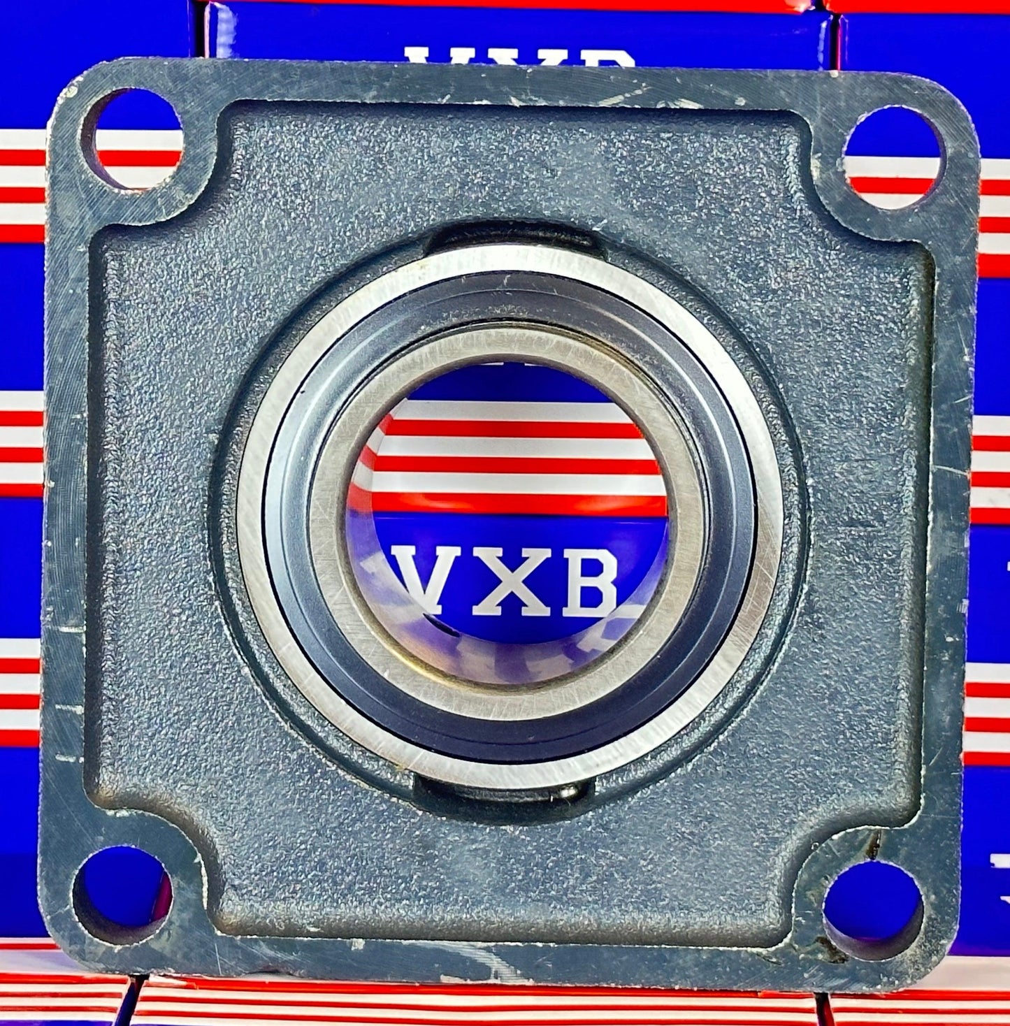 2 7/16 Inch Bearing UCF212-39 + 4 Bolts Flanged Housing Mounted - VXB Ball Bearings