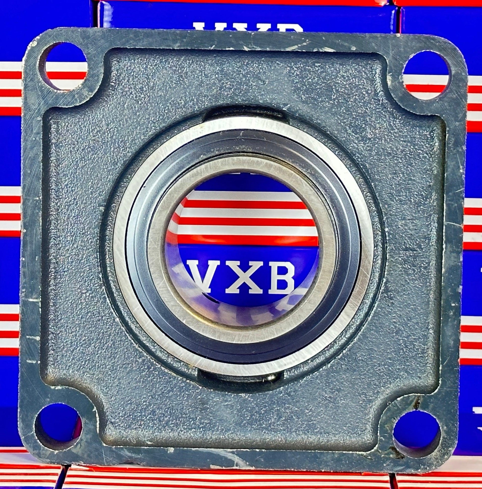 2 7/16 Inch Bearing UCF212-39 + 4 Bolts Flanged Housing Mounted - VXB Ball Bearings