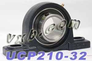 2 Bearing UCP-210-32 + Pillow Block Cast Housing Mounted Bearings - VXB Ball Bearings