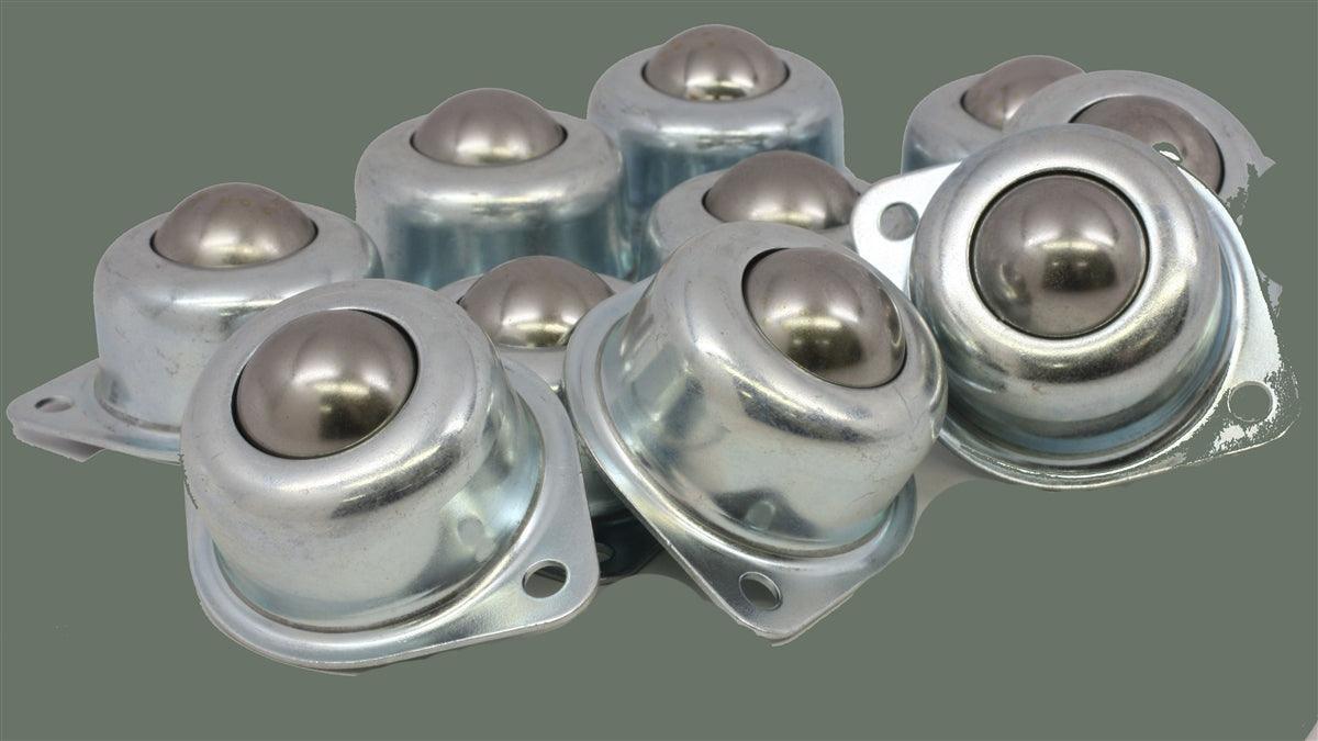 2 Holes Flange Ball Transfer Unit pack of 10 Mounted Bearings - VXB Ball Bearings