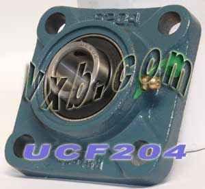 20mm Bearing UCF-204 + Square Flanged Cast Housing Mounted Bearings - VXB Ball Bearings