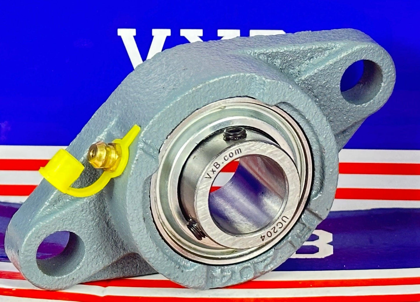 20mm Bearing UCFL204 + 2 Bolts Flanged Cast Housing Mounted Bearings - VXB Ball Bearings