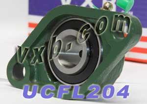 20mm Bearing UCFL204 + 2 Bolts Flanged Cast Housing Mounted Bearings - VXB Ball Bearings