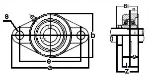 20mm Bearing UCFL204 + 2 Bolts Flanged Cast Housing Mounted Bearings - VXB Ball Bearings