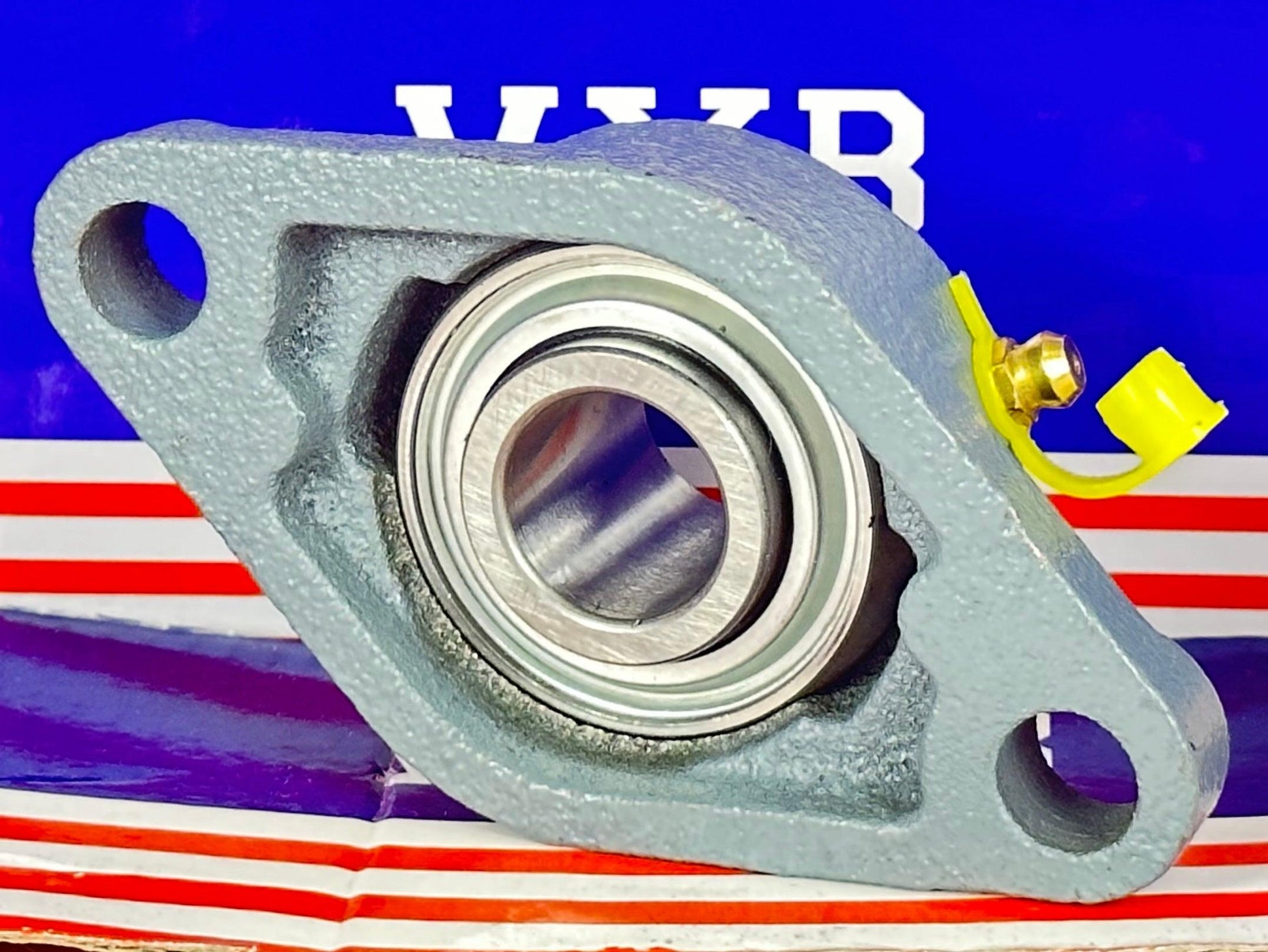 20mm Bearing UCFL204 + 2 Bolts Flanged Cast Housing Mounted Bearings - VXB Ball Bearings