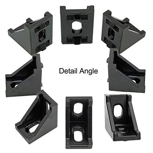 20Sets Black 2020 Series Aluminum Profile Connector Set, 20pcs Corner Bracket, 40pcs T Nuts and Hex Screw Bolt for Slot 6mm 20S Aluminum Rail Accessories - VXB Ball Bearings