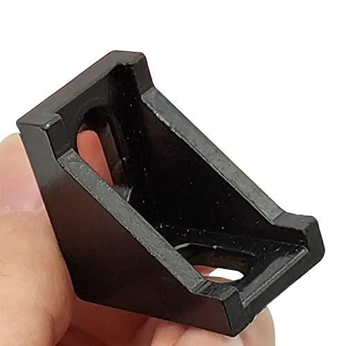 20Sets Black 2020 Series Aluminum Profile Connector Set, 20pcs Corner Bracket, 40pcs T Nuts and Hex Screw Bolt for Slot 6mm 20S Aluminum Rail Accessories - VXB Ball Bearings