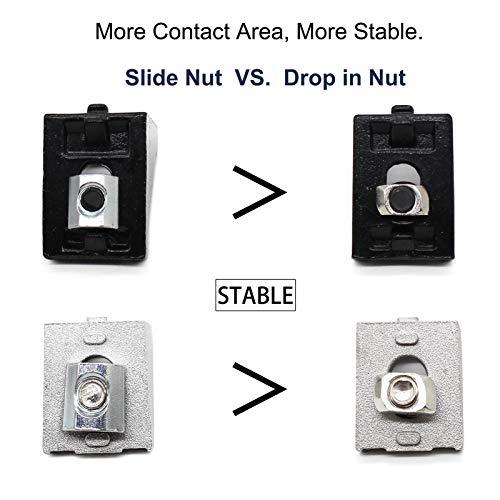 20Sets Black 2020 Series Aluminum Profile Connector Set, 20pcs Corner Bracket, 40pcs T Nuts and Hex Screw Bolt for Slot 6mm 20S Aluminum Rail Accessories - VXB Ball Bearings