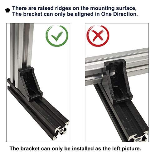 20Sets Black 2020 Series Aluminum Profile Connector Set, 20pcs Corner Bracket, 40pcs T Nuts and Hex Screw Bolt for Slot 6mm 20S Aluminum Rail Accessories - VXB Ball Bearings