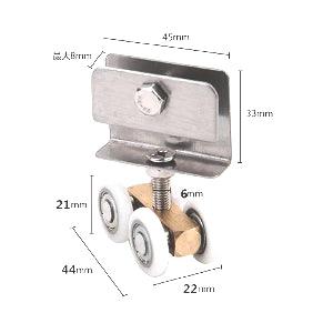 21mm OD Sliding Hanging Door Rail 4 Wheels Roller Hardware - VXB Ball Bearings